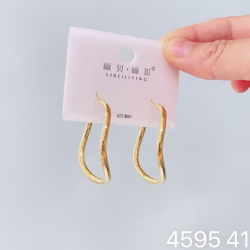 丽贝丽影丽银欧美时尚高级感素圈耳环2025新款爆款个性小众女耳圈|undefined