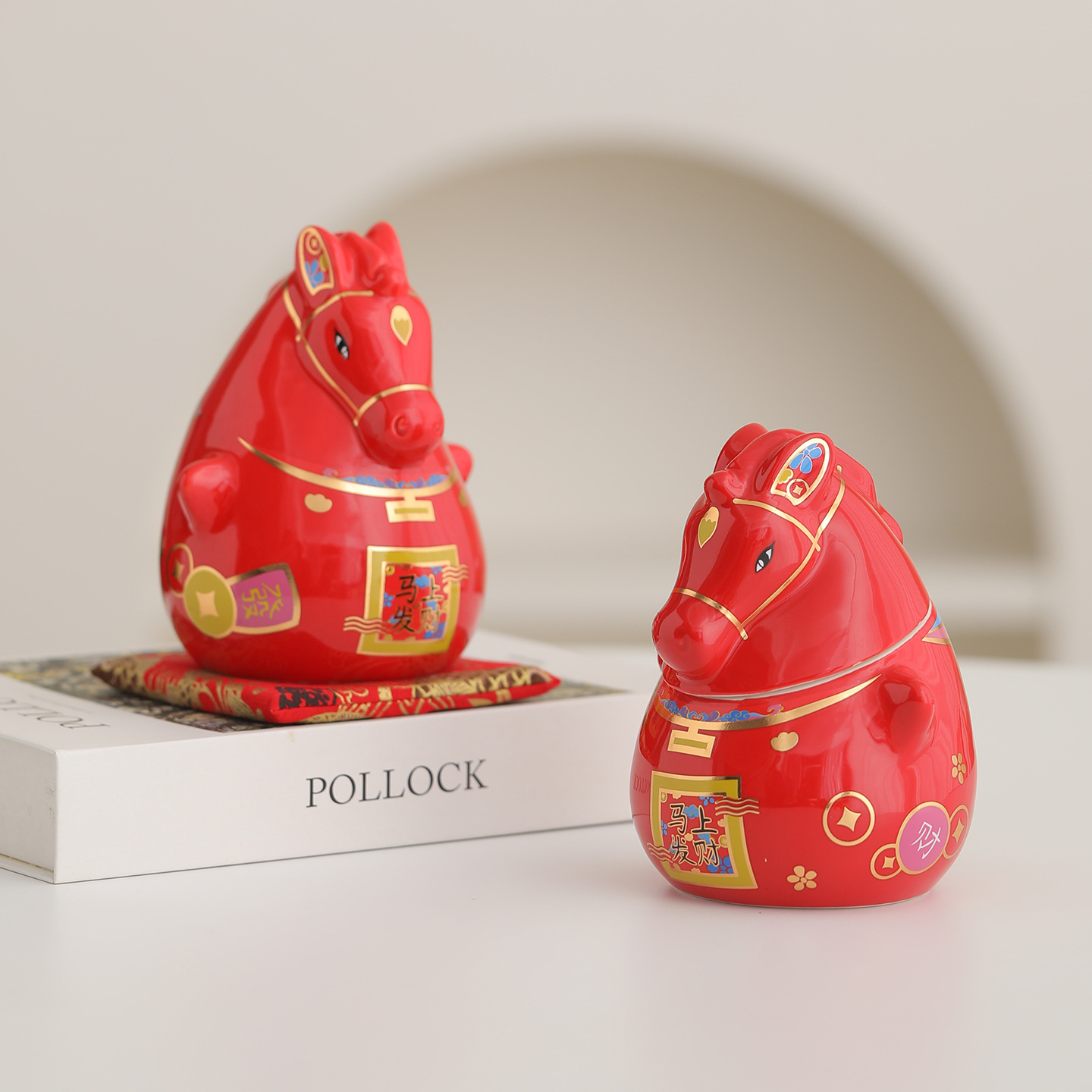 马年摆件存钱罐茶叶罐储蓄罐吉祥物马工艺品logo公司新年年会礼品