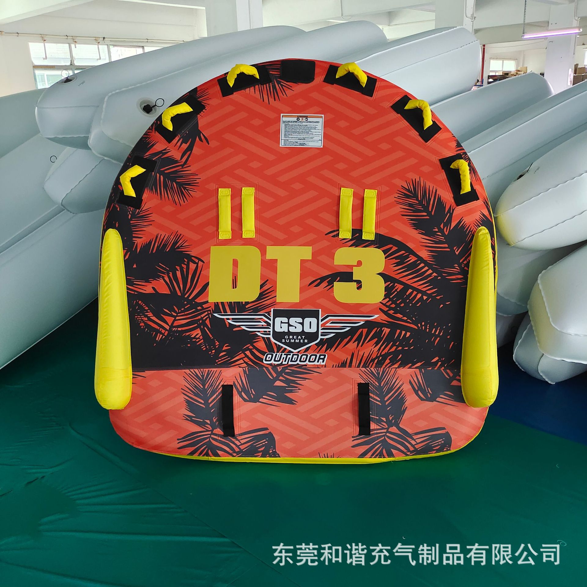 Fábrica de suministro de anillo de tracción de agua de una sola persona, anillo de tracción de esquí de agua de PVC inflado, anillo de tracción de esquí de agua de doble persona