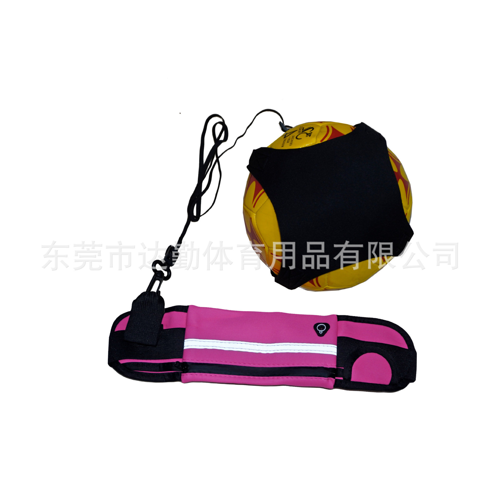 Cinturón de entrenamiento de fútbol tipo bolsa multifuncional entrenador de fútbol infantil controlador de voleibol elástico giratorio bolsa de bola