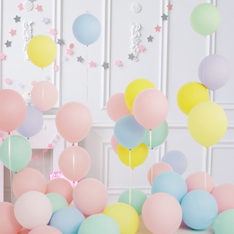 Customizado 5 pulgadas engrosado macarón globos de cumpleaños decoración de boda empujar globos set al por mayor