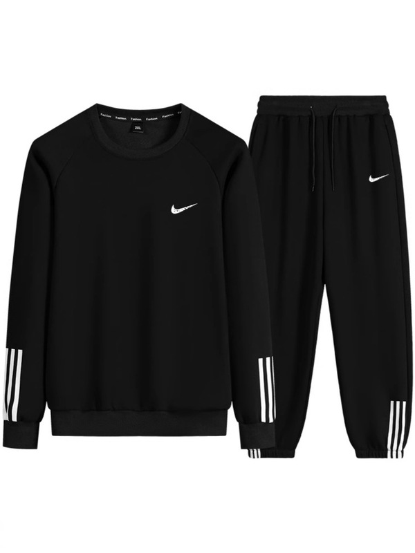 2025 new trendy spring/autumn collection: men's casual sportswear set, including a round-neck sweatshirt and sweatpants, available as a couple's set