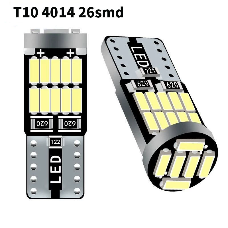 Автомобильный светодиодный индикатор T10 4014 26SMD декодирование подсветки W5W лампы для чтения номерной лампы небольшой лампочки