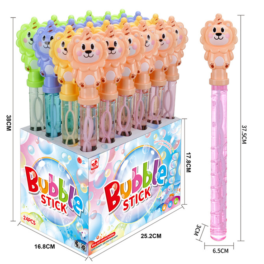 Children's Outdoor Summer Cartoon Animal Lion Owl Bubble Stick Liquid Bubble Machine Bubble Gun Toy