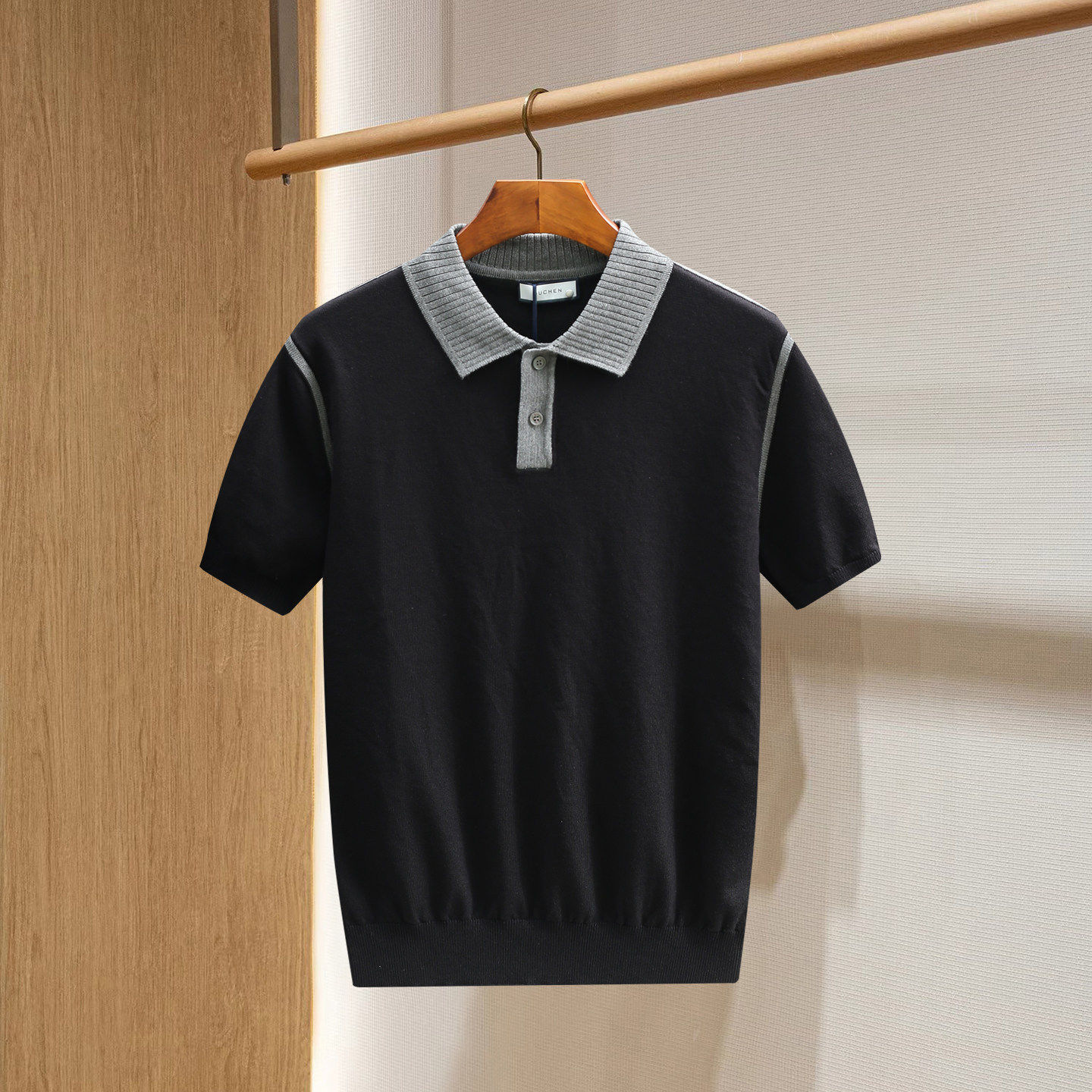 Polo camiseta de punto camiseta de manga corta camiseta de hombre paul línea tridimensional viejo qianfeng verano fábrica transfronteriza al por mayor
