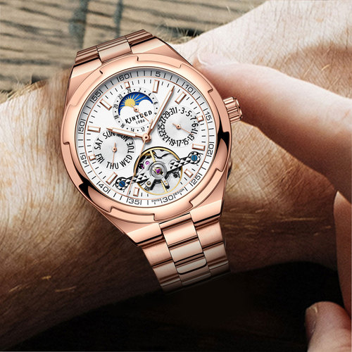 KINYUED fully automatic mechanical watch multi-functional men's watch fashion business men's watch star mechanical watch