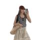 Spring and Summer 2025 New Niche Design American Style Retro U-collar Button Striped Slim-fit Threaded Vest Top for Women