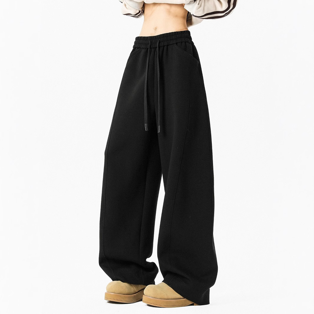 Pantalones deportivos sueltos pesados caídos pantalones casuales de caída de cimeta para hombres pantalones rectos de estilo americano de alta calle