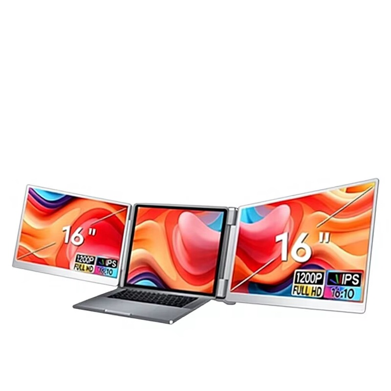 Portable Three-Screen Laptop Extender 16inch |     3 Monitors Ips Panel U