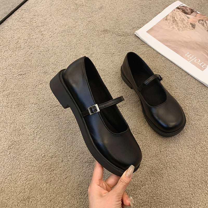 Z Little Xiangfeng Mary Jen Женская обувь 2025 Новый французский мелкий рот туфли на низком каблуке