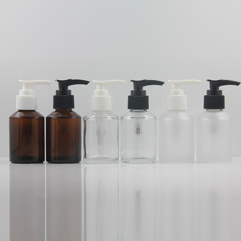 出口品质 60ml原料斜肩玻璃洗手液瓶身体乳瓶沐浴露瓶洗发水瓶