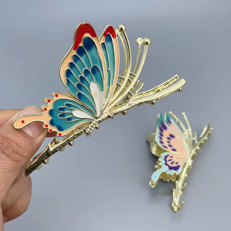 Women's Chinoiserie Butterfly Alloy Hair Claws display picture 4