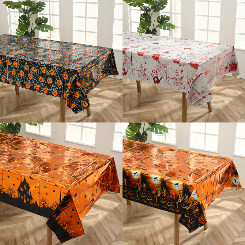 200 Quantity Festival Occasion Halloween Spider/Bloody Hand/Pumpkin PE Festival Tablecloth