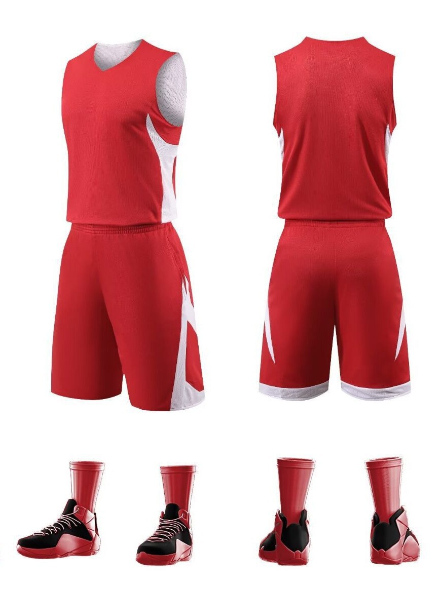 Double-sided Basketball Suit suit Men's Printed Sports Vest Training Suit College Student Competition Team Suit Summer Children's Jersey