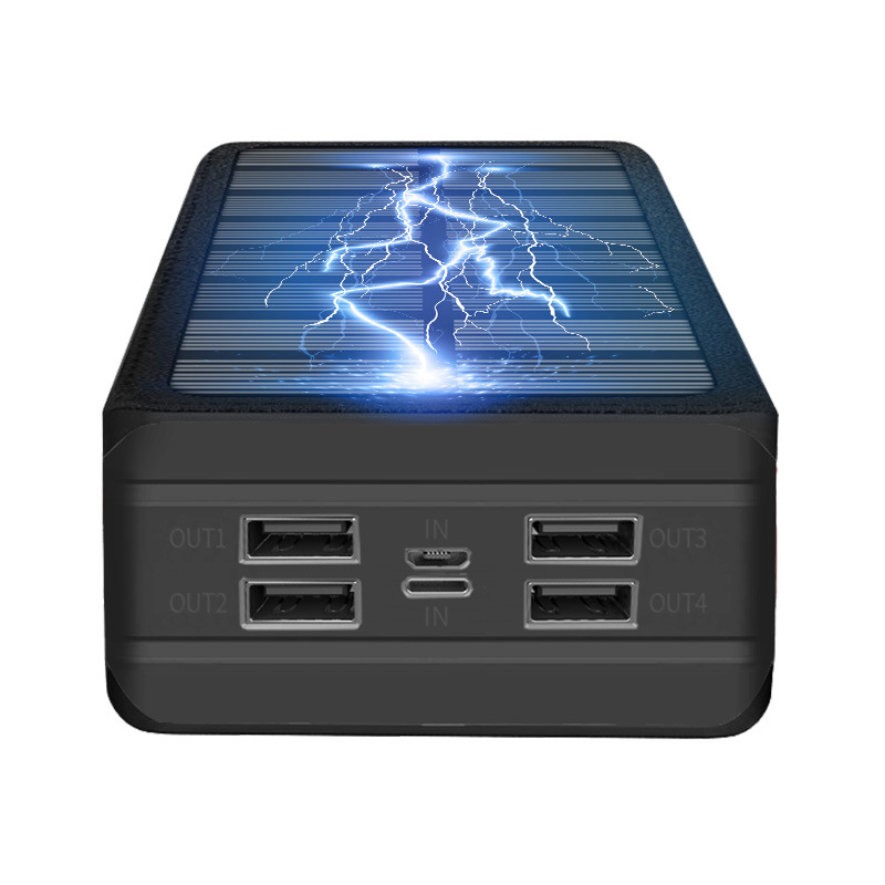 Modelo privado 50000 mA solar banco de energía inalámbrica de gran capacidad al aire libre fábrica de energía móvil con luz de camping