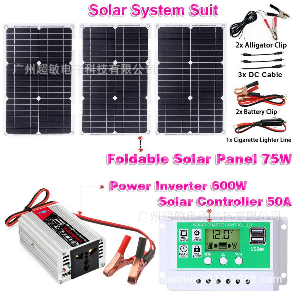 Battery solar-powered, power supply, set, controller, 75W, 300W, 400W, 500W, 600W