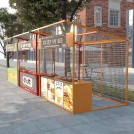 市集广场摊位户外铁艺摆摊摊位架夜市网红摆摊架大型营地展示棚架