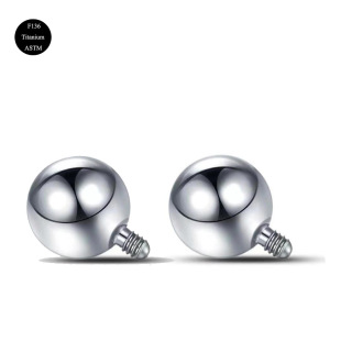 G23 Titanium Alloy F136 External Tooth Titanium Ball Internal Tooth Rod External Thread Accessories Replacement Ball Piercing Jewelry Accessories