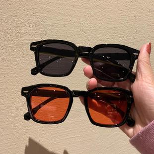Retro glasses solar-powered, fashionable square sunglasses, Korean style, internet celebrity