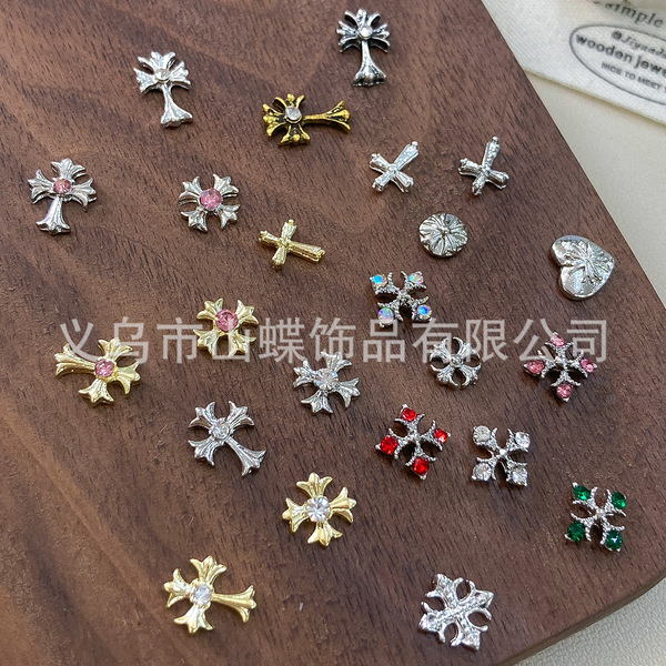 Nail jewelry alloy cross high-end all-match sweet and cool hot girl…