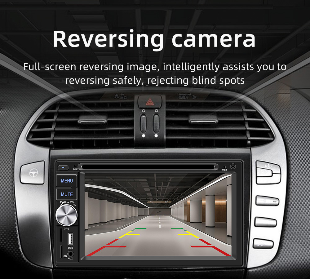 Wired Carplay 6.2inch Dual-Station Car Dvd Cd Bluetooth Mp5 Player Hd Reversing Image 12V