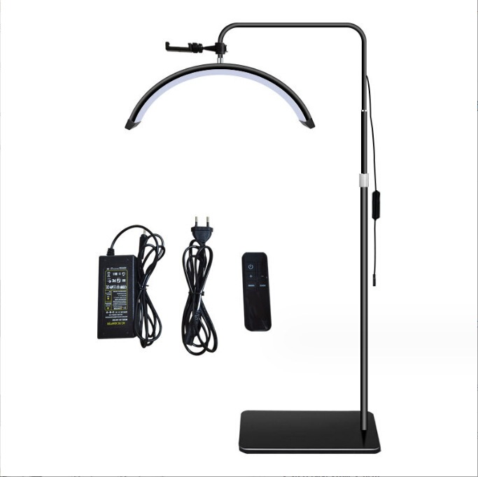Foreign Trade 24inch Half-Moon Beauty Lamp U-Shaped Floor-Standing Model Universal Eye-Protection Face Lighting Lamp for Tattooing and Eyelash Extensions Foreign Trade 24inch Half-Moon Beauty Lamp U-Shaped Floor-Standing Model Universal Eye-Protection Face Lighting Lamp for Tattooing and Eyelash Extensions