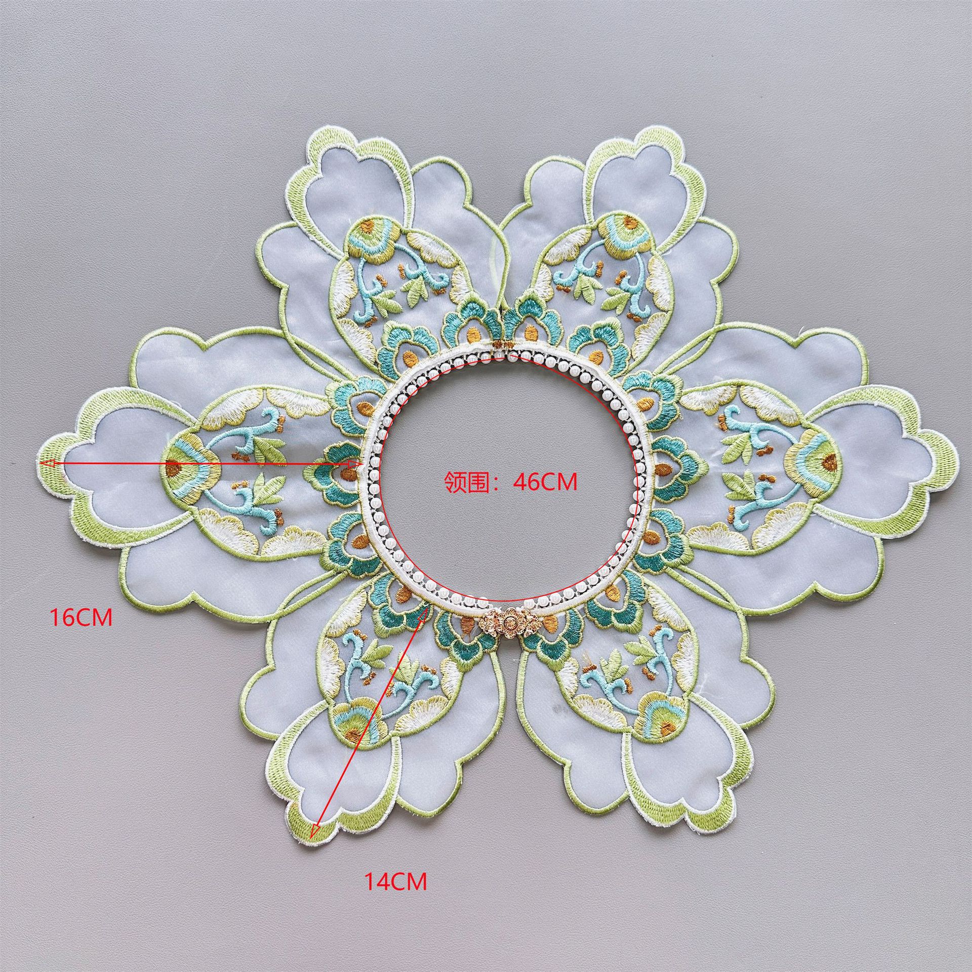 Hubo verde Ming Han hombro nublado industria pesada bordado falso collar collar decoración adulta falda de caballo accesorios de ropa de licenciatura image 6