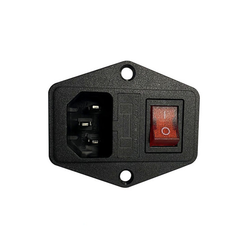 Botao C14 fuse socket with light switch, three-in-one AC power socket, three-copper foot locking male socket