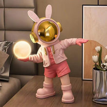 创意台灯桌面客厅摆件卧室装饰品小众高级感礼物宇航员兔子小夜灯