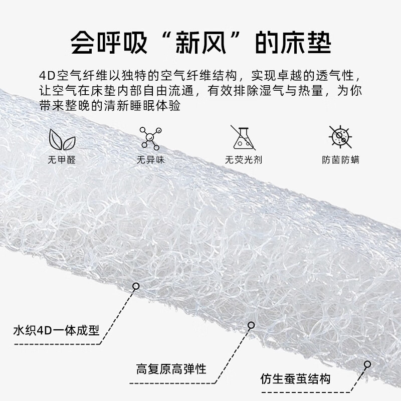 母婴级可拆卸防螨护脊床垫4D空气纤维卧室家用生物基席梦思床垫|undefined