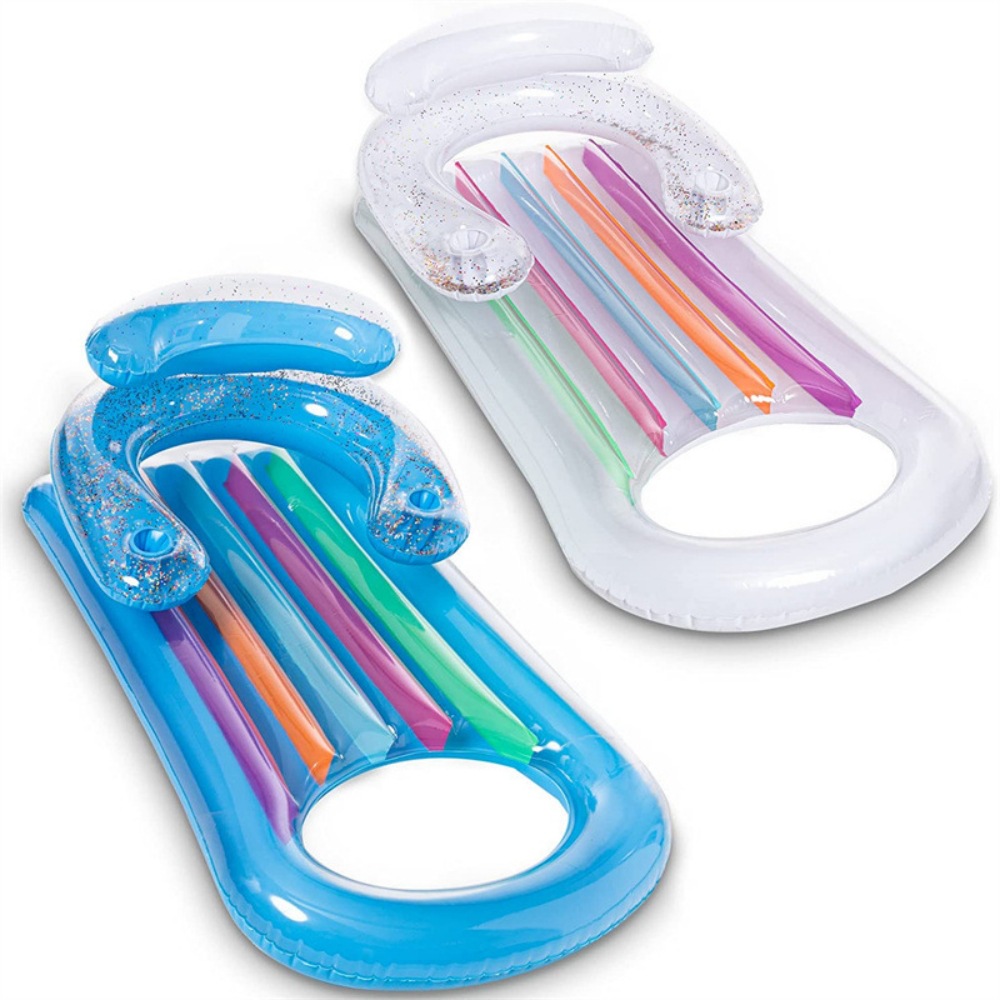 Silla de malla de agua plegable inflable respaldo rayas flotantes de drenaje flotante de agua de juego flotante montar fábrica de fuente