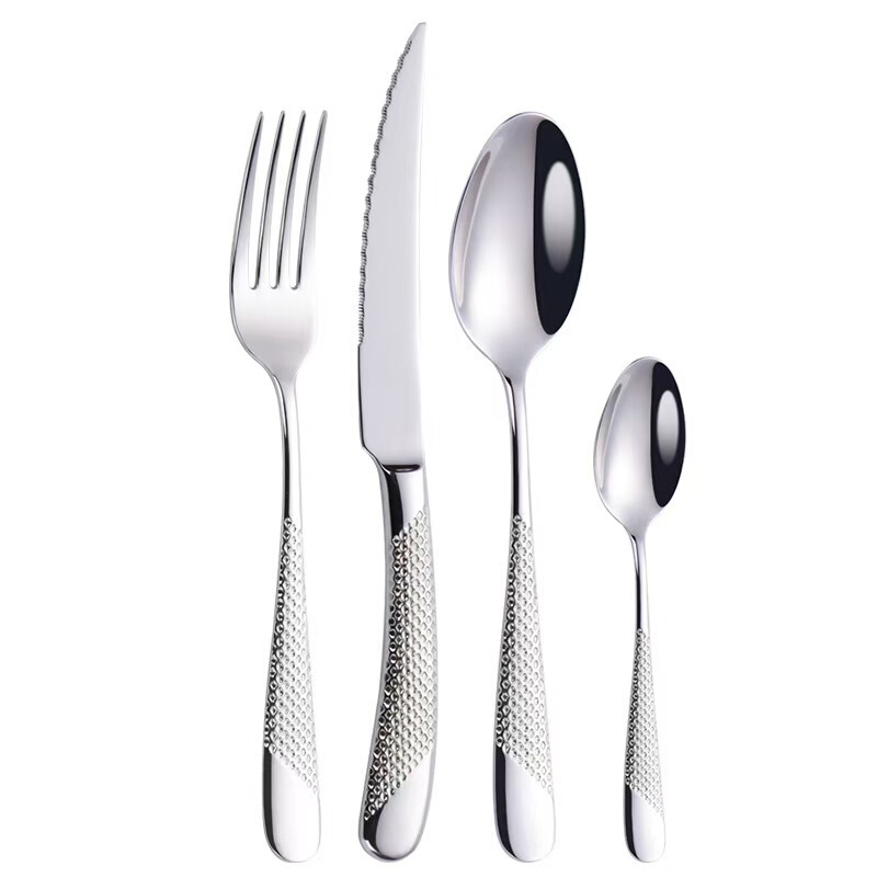 アマゾンスプーンステンレス食器星ドリル金メッキホテル4点セットステーキナイフフォークスプーンセットギフトボックス|undefined