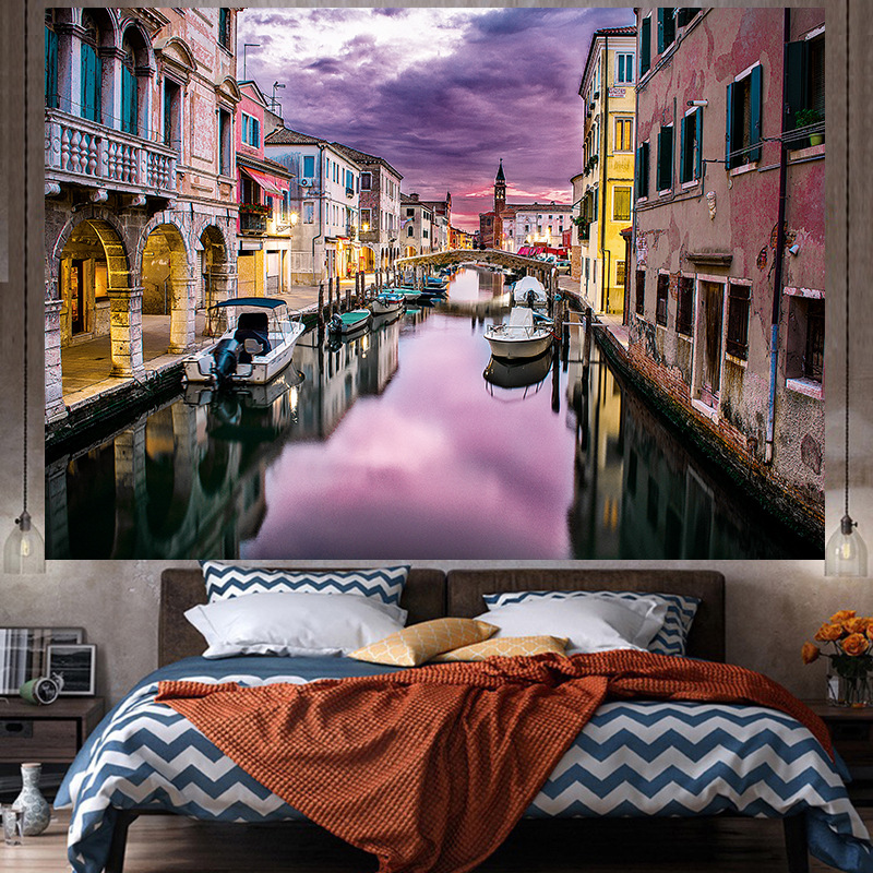 Tela de fondo ins estilo colgante papel pintado de tela dormitorio habitación renovación diseño noche lienzo cartel decorativo paño de pared