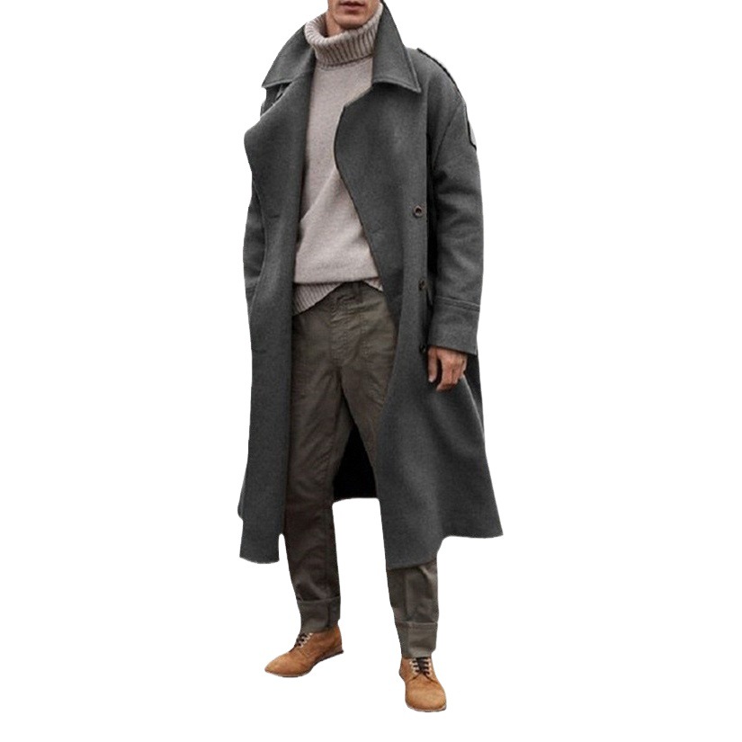 2023 AliExpress hombres extendido trench coat exterior al por mayor de los hombres overknee trench coat Amazon orden explosión