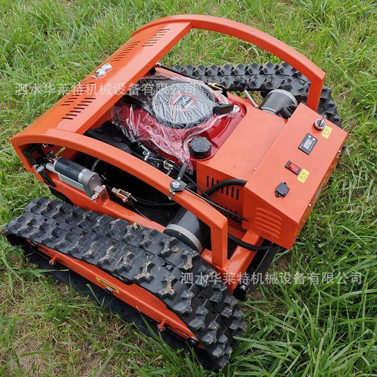 出口庭院草坪修剪碎草机遥控式履带割草机泰国榴莲园自走割草机