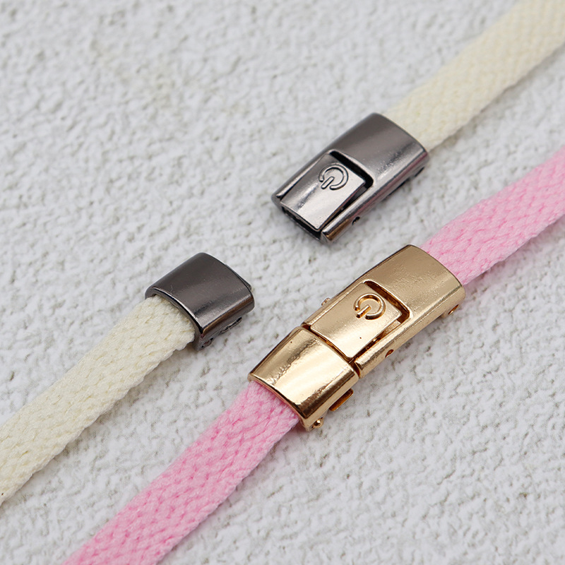 Coolojin hebilla de zapato al por mayor hebilla de metal sin corbata apertura y cierre de un solo clic hebilla de prensa perezosa zapatos para Niños Accesorios de cuerda elástica