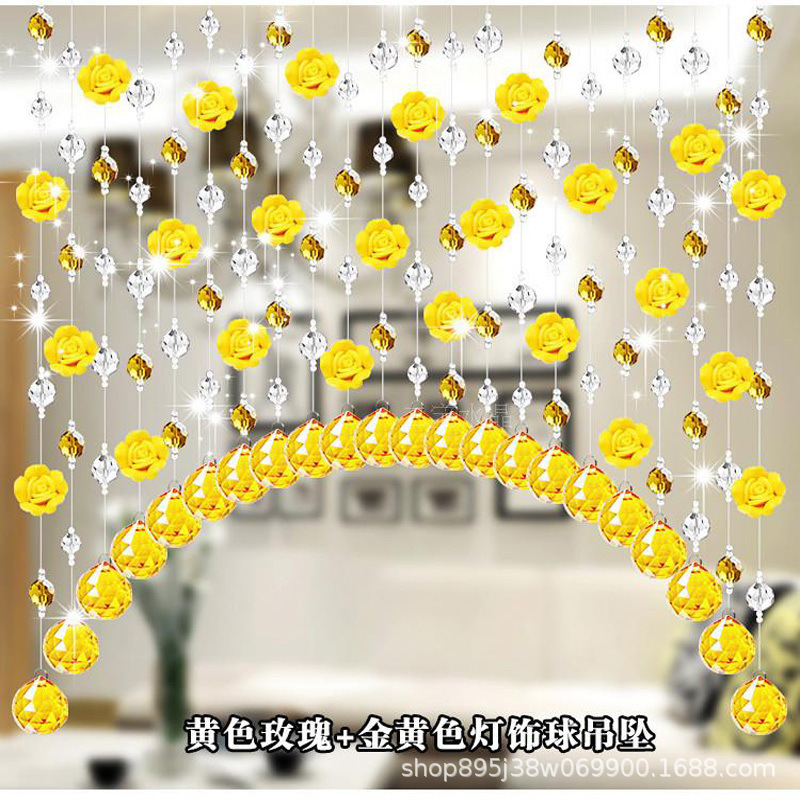 Finished Crystal Bead Curtain Rose Curtain Partition Curtain Door Curtain Feng Shui Decoration Living Room Bedroom Arched Curtain Curtain Finished Crystal Bead Curtain Rose Curtain Partition Curtain Door Curtain Feng Shui Decoration Living Room Bedroom Arched Curtain Curtain