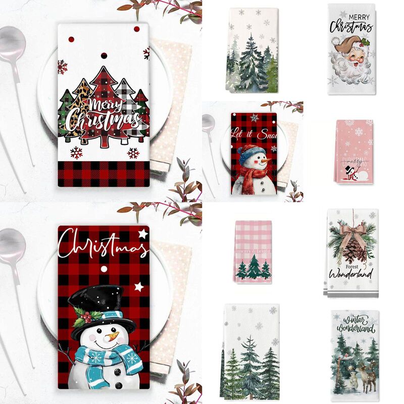 Christmas-themed cleaning cloths, a popular export item, are used for kitchen cleaning and dishwashing. These American-style Christmas tree-themed tablecloths are custom-made and highly absorbent Christmas-themed cleaning cloths, a popular export item, are used for kitchen cleaning and dishwashing. These American-style Christmas tree-themed tablecloths are custom-made and highly absorbent