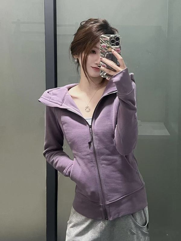 lulu同款scuba修身连帽加绒外套女秋冬运动休闲健身外穿时尚卫衣|undefined