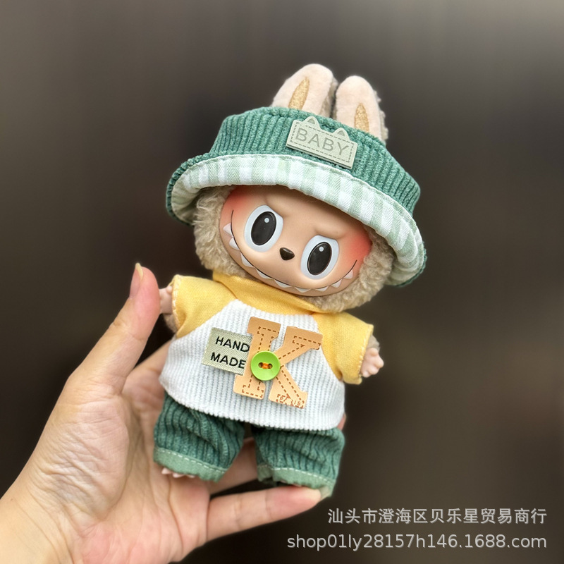 卸売ラブブ labubu ベビー服 17 センチメートルペンダント第一世代と第二世代のビニールぬいぐるみ着替えスーツ|undefined