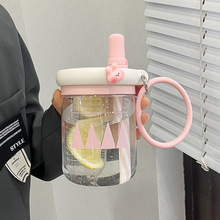 BH0D水杯女生夏季吸管杯2022新款茶隔塑料水壶儿童上学专用便携式