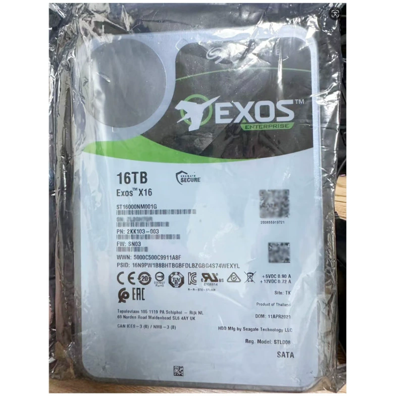 Корпоративный жесткий диск (Seagate) Exos X16 16 ТБ — 7200 об/мин, 256 МБ кэш, SATA, CMR