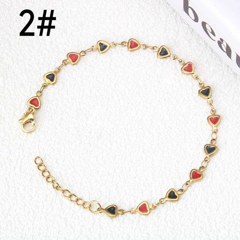 304 Stainless Steel Chain Material Other Chain Type Ion Plating (IP) 18K Gold Plated Heart Shape 304 Stainless Steel Simple Style Waterproof Non Tarnish 304 Stainless Steel Bracelets