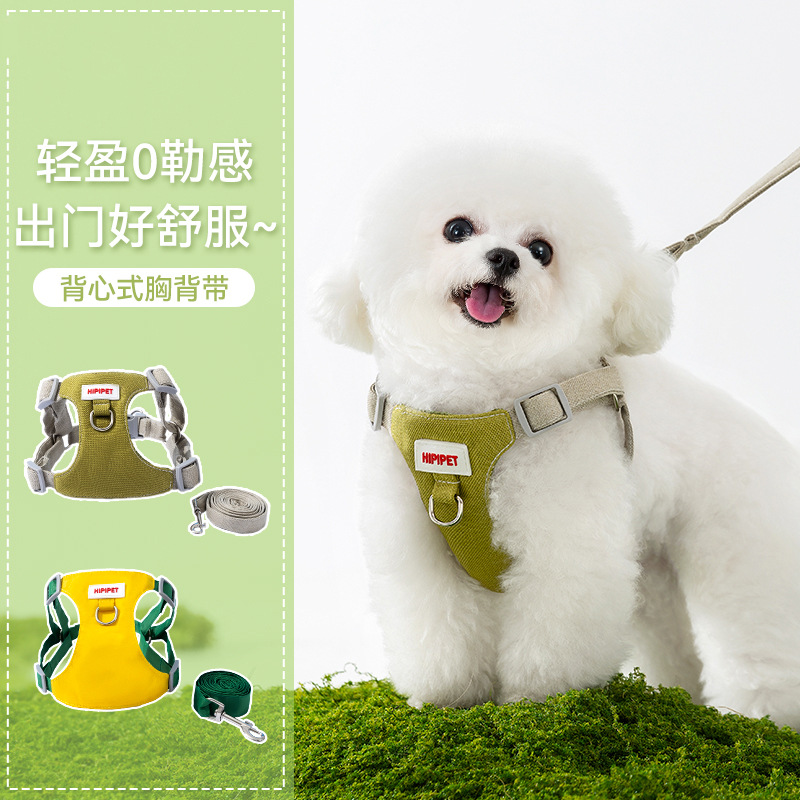 Los perros salen con costuras coloridas correas para el pecho tipo chaleco correa ajustable para perros pequeños cuerda para mascotas