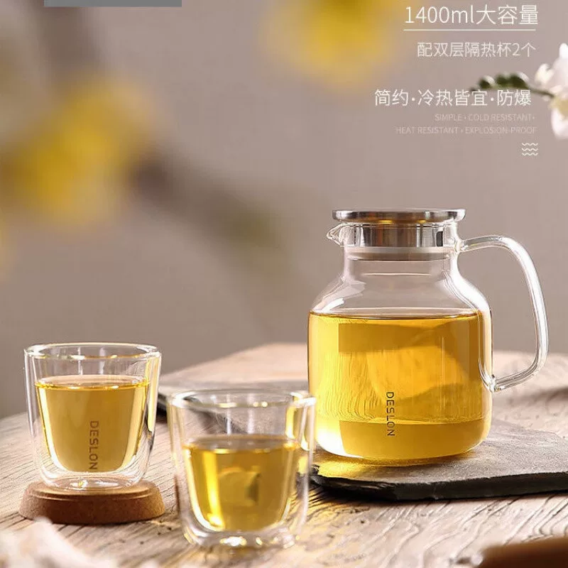 Холодный чайник De Shilang DQY-TZ016B DESLON/Qingyun Набор стеклянного холодного чайника Flear чайник