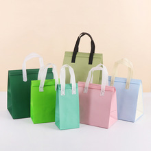 现货纯色覆膜无纺布手提袋铝箔奶茶外卖打包袋商用一次性保温袋