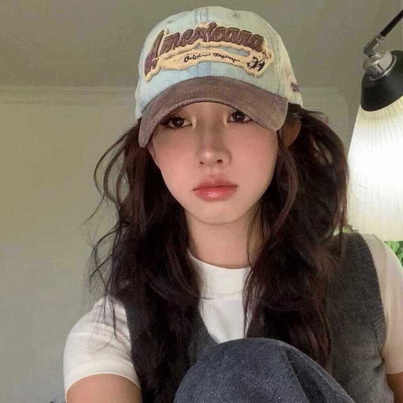 Wide-Brimmed Baseball Cap for Women, 2026 New Style, American-Style Denim, Makes Face Look Smaller, Also Available for Men Wide-Brimmed Baseball Cap for Women, 2026 New Style, American-Style Denim, Makes Face Look Smaller, Also Available for Men
