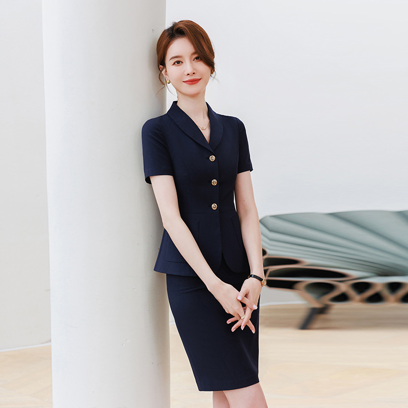 Professional Suit Women's Summer Jewelry Store Hotel Front Desk Sales Property Front Desk Tooling Commuter Clothes Professional Suit Women's Summer Jewelry Store Hotel Front Desk Sales Property Front Desk Tooling Commuter Clothes