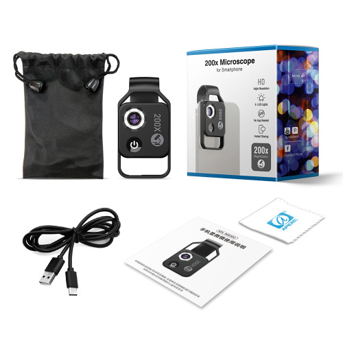 APEXEL-Microscope 200x magnification high-definition identification tool with built-in LED light portable magnifying lens