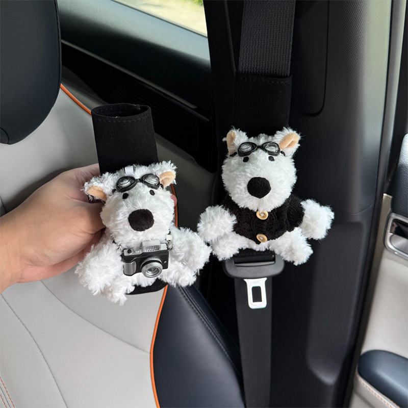 Funda Protectora de Hombro para Cinturón de Seguridad de Peluche Anti-desgaste para Coche